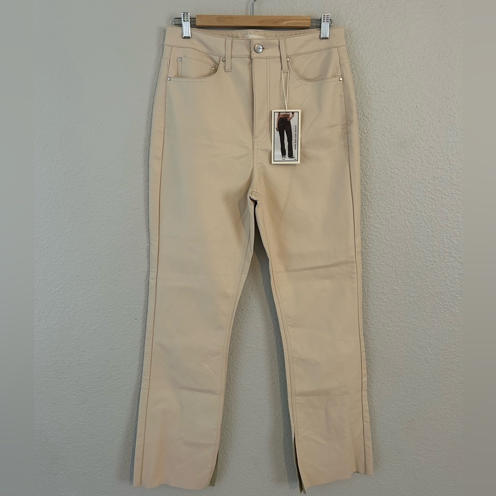 Tgla High Rise Bootcut Vegan Leather Tan Women's Jeans Size 11/12
